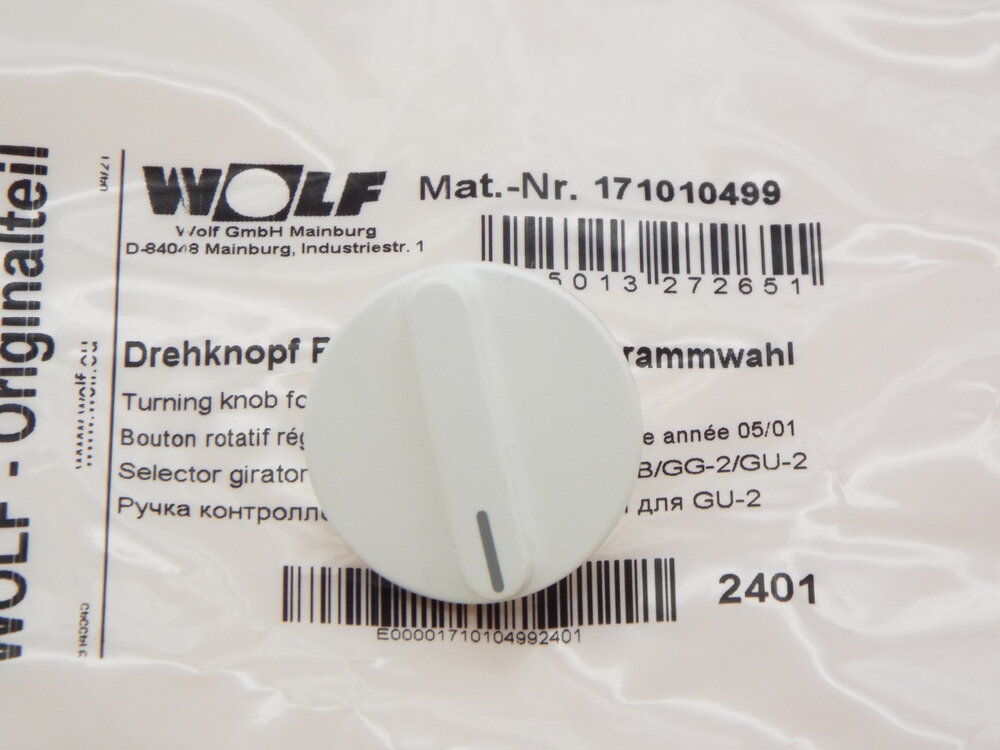 Wolf 171010499 Drehknopf, für Wolf: GG-2, GB-2, bis 06/2001