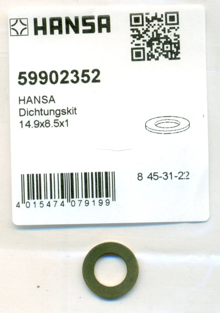 Hansa Armaturen 59902352 Dichtung 14,9 x 8,5 x 1,0 mm