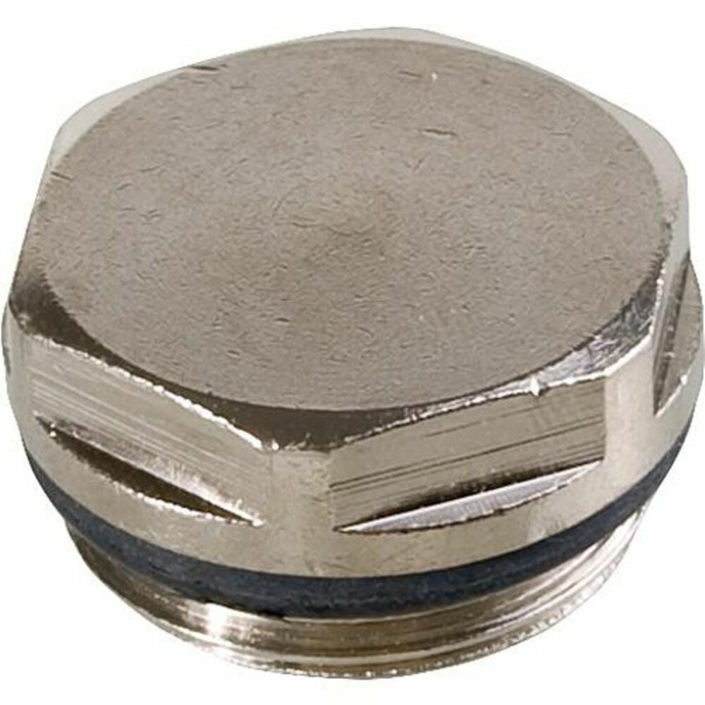 Heizkörper-Blindstopfen 1/2 Zoll, vernickelt, mit O-Ring