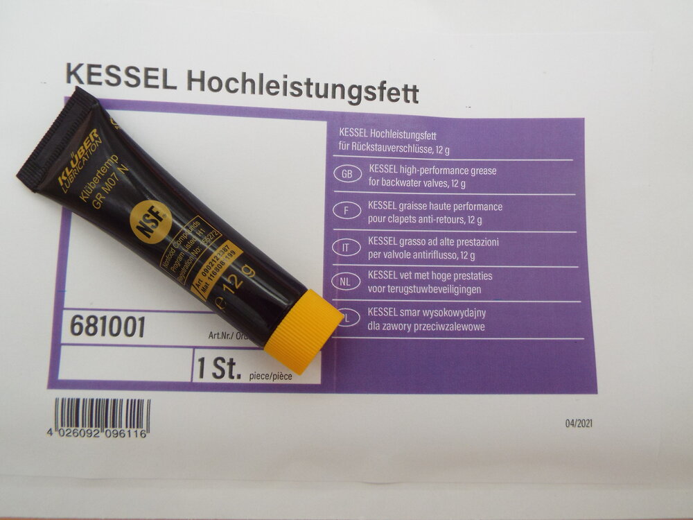 Hochleistungsfett für Rückstauverschlüsse, 12 g