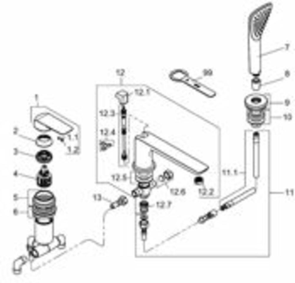 Kludi 7360405-00 Umsteller für 3-Loch- und 4-Loch-Wannenarmatur Ameo Kludi 7360405-00 Umsteller für 3-Loch- und 4-Loch-Wannenarmatur Ameo