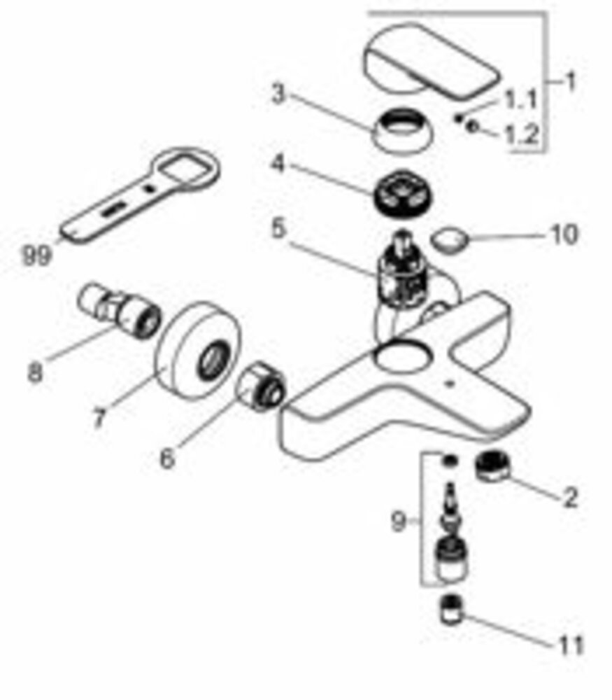 Kludi 7311605-00 Umsteller für AP-Wannenarmatur Ameo, Amba Kludi 7311605-00 Umsteller für AP-Wannenarmatur Ameo, Amba