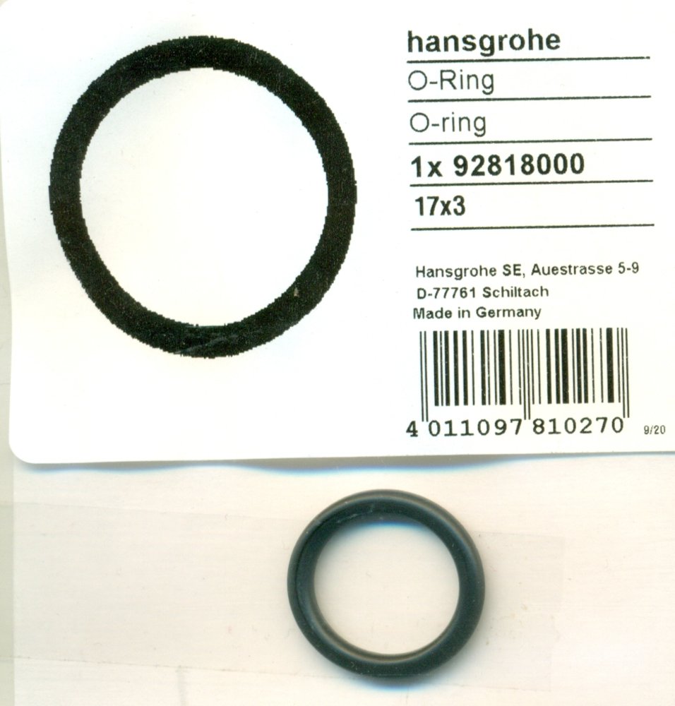 Hansgrohe 92818000 O-Ring 17x3 mm Hansgrohe 92818000 O-Ring 17x3 mm