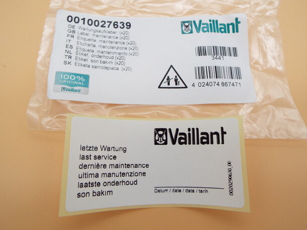 Vaillant 0010027639 Wartungsaufkleber (20 Stück)