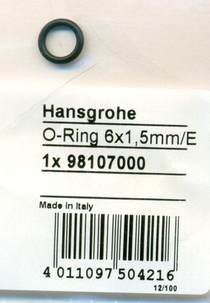 Hansgrohe 98107000 O-Ring 6x1,5 mm