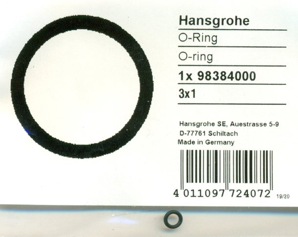 Hansgrohe 98384000 O-Ring 3x1 mm
