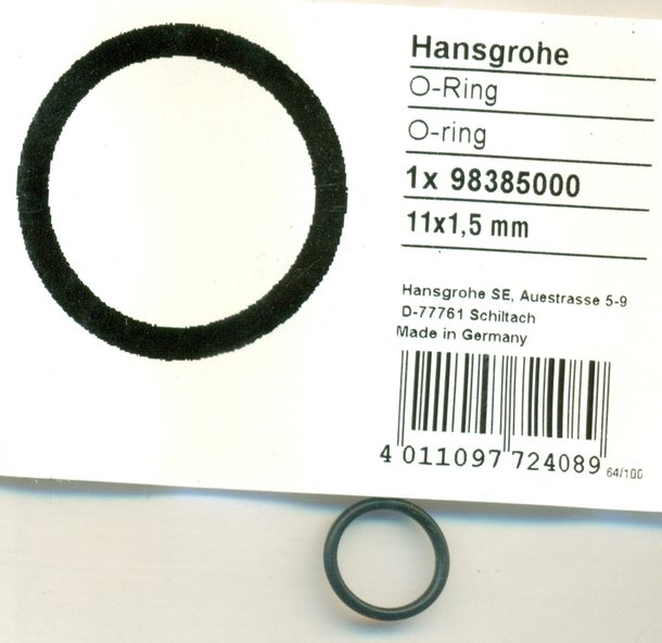 Hansgrohe 98385000 O-Ring 11x1,5 mm