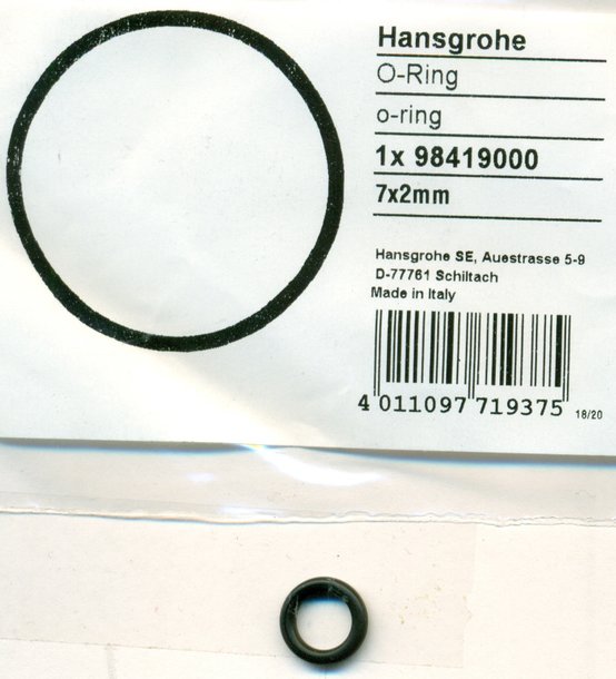 Hansgrohe 98419000 O-Ring 7x2 mm