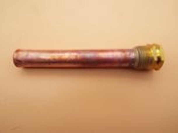 Fühler-Tauchhülse 1/2 Zoll Messing, DN 15 x 16 mm, Rohrlänge 100 mm Kupfer