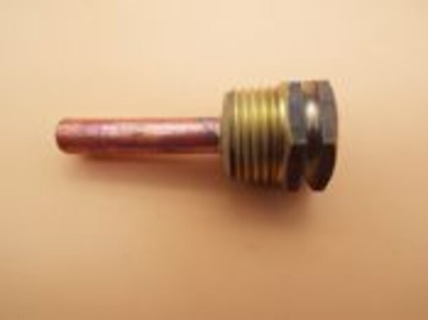 Fühler-Tauchhülse 1/2 Zoll Messing, DN 7 x 8 mm, Rohrlänge 50 mm Kupfer