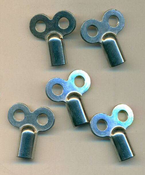 Set (5 Stück) Heizkörper-Entlüftungsschlüssel aus Metall mit Vierkant 5 mm