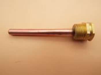 Fühler-Tauchhülse 1/2 Zoll Messing, DN 7 x 8 mm, Rohrlänge 200 mm Kupfer