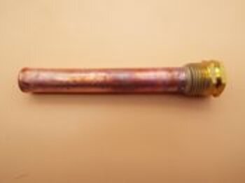 Fühler-Tauchhülse 1/2 Zoll Messing, DN 15 x 16 mm, Rohrlänge 200 mm Kupfer