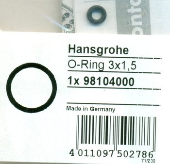 Hansgrohe 98104000 O-Ring 3x1,5 mm