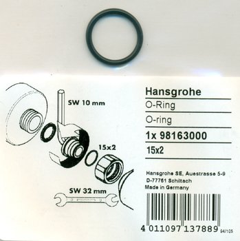 Hansgrohe 98163000 O-Ring 15x2 mm